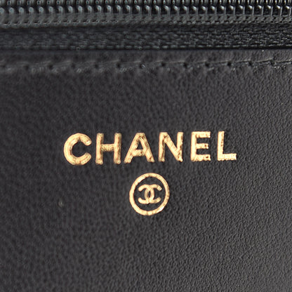 Chanel Lambskin Quilted All About Chanel Wallet On Chain WOC Black 6 of 10