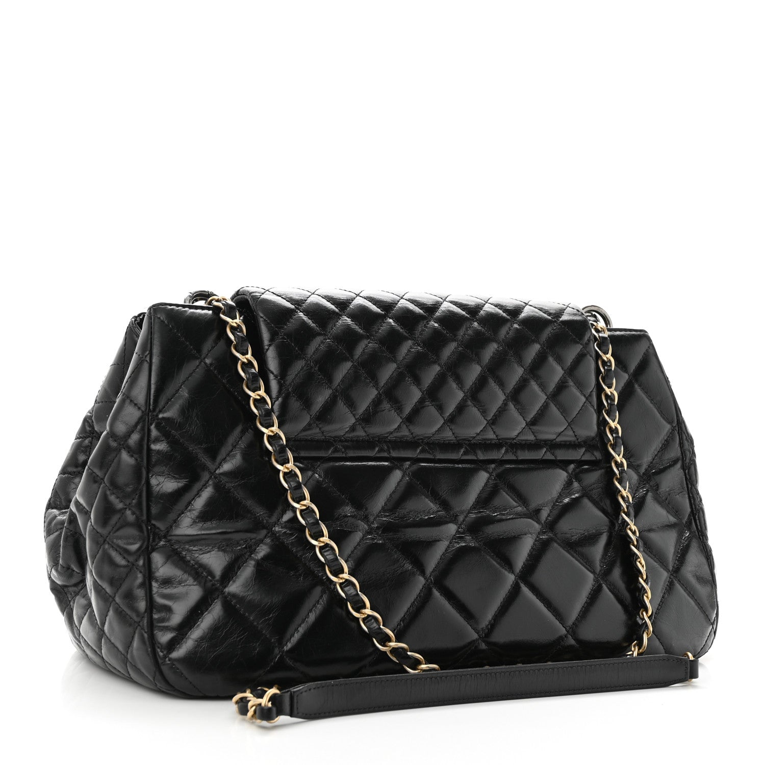 Chanel Glazed Calfskin Quilted Large Daily Walk Flap Black 3 of 11