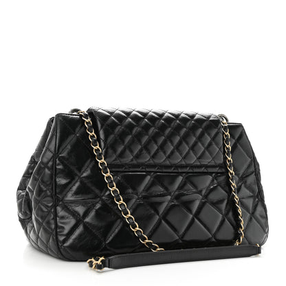 Chanel Glazed Calfskin Quilted Large Daily Walk Flap Black 3 of 11