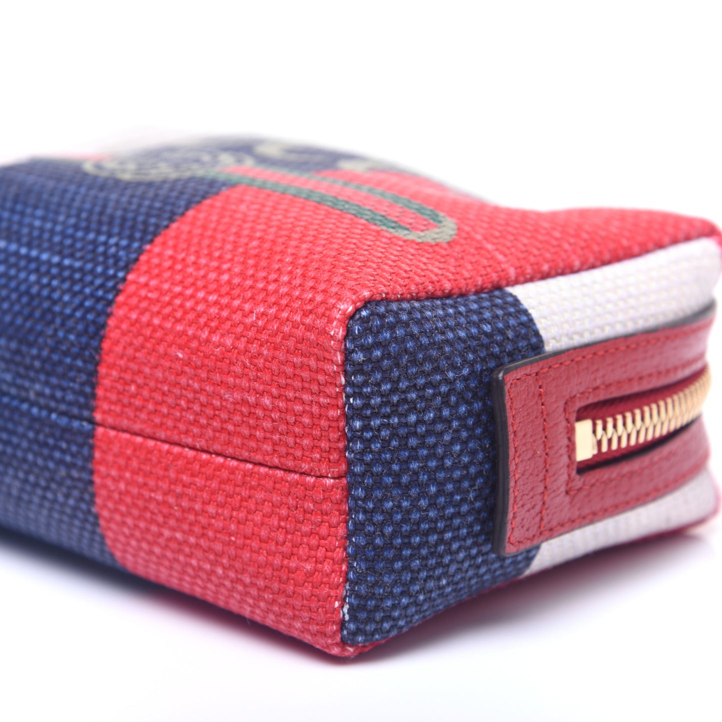 Canvas Sylvie Stripe Logo Cosmetic Case Mystic White Hibiscus Red Maritime