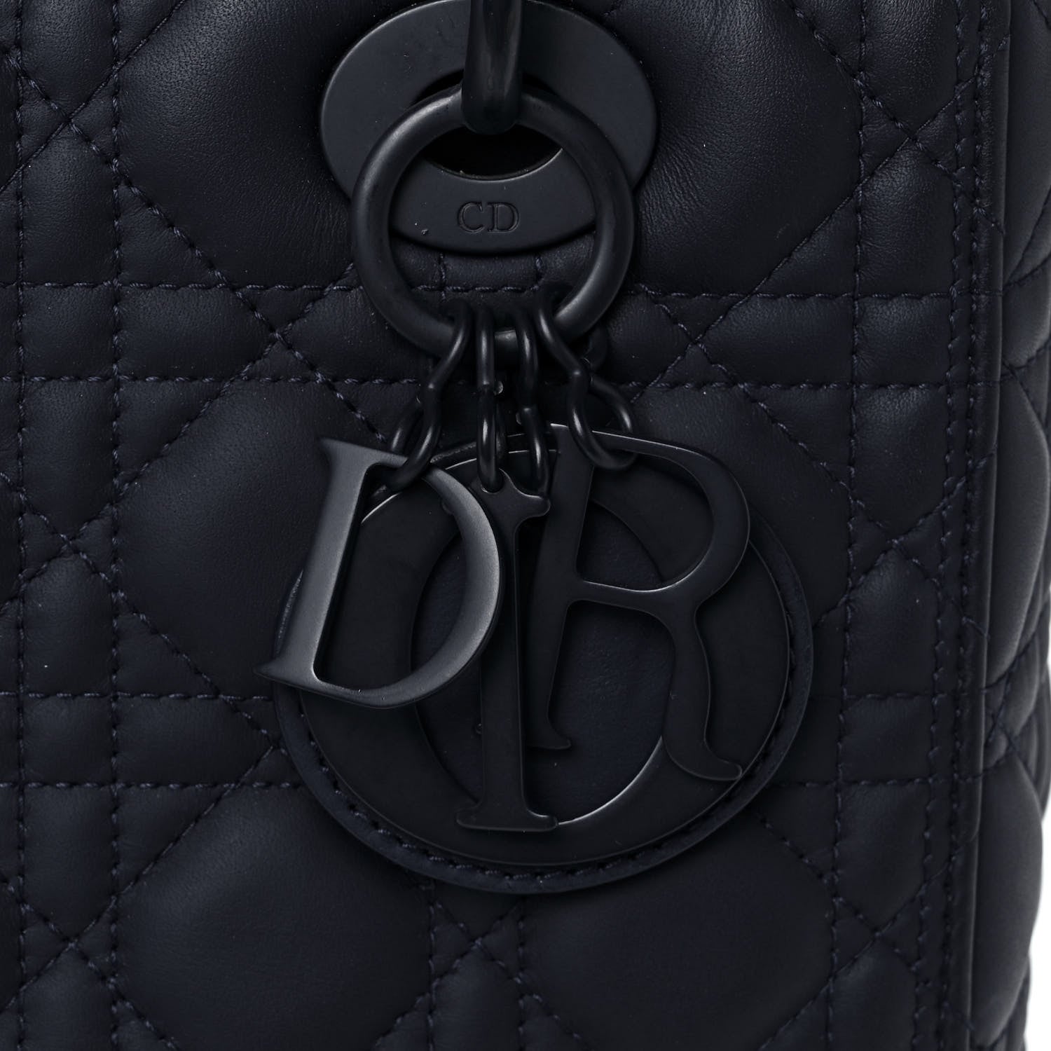 Christian Dior Ultra Matte Calfskin Cannage Medium Lady Dior Blue 9 of 15