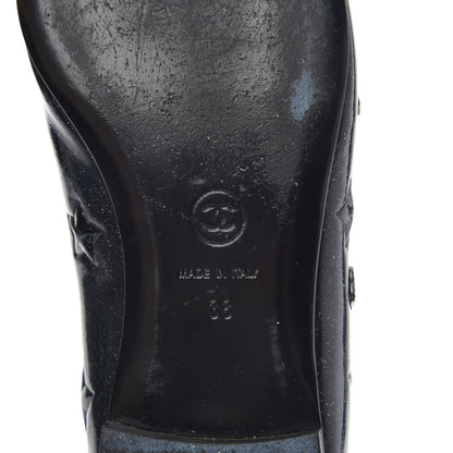 Chanel Patent Glitter CC Star Embossed Ballerina Flats 38 Black 8 of 10