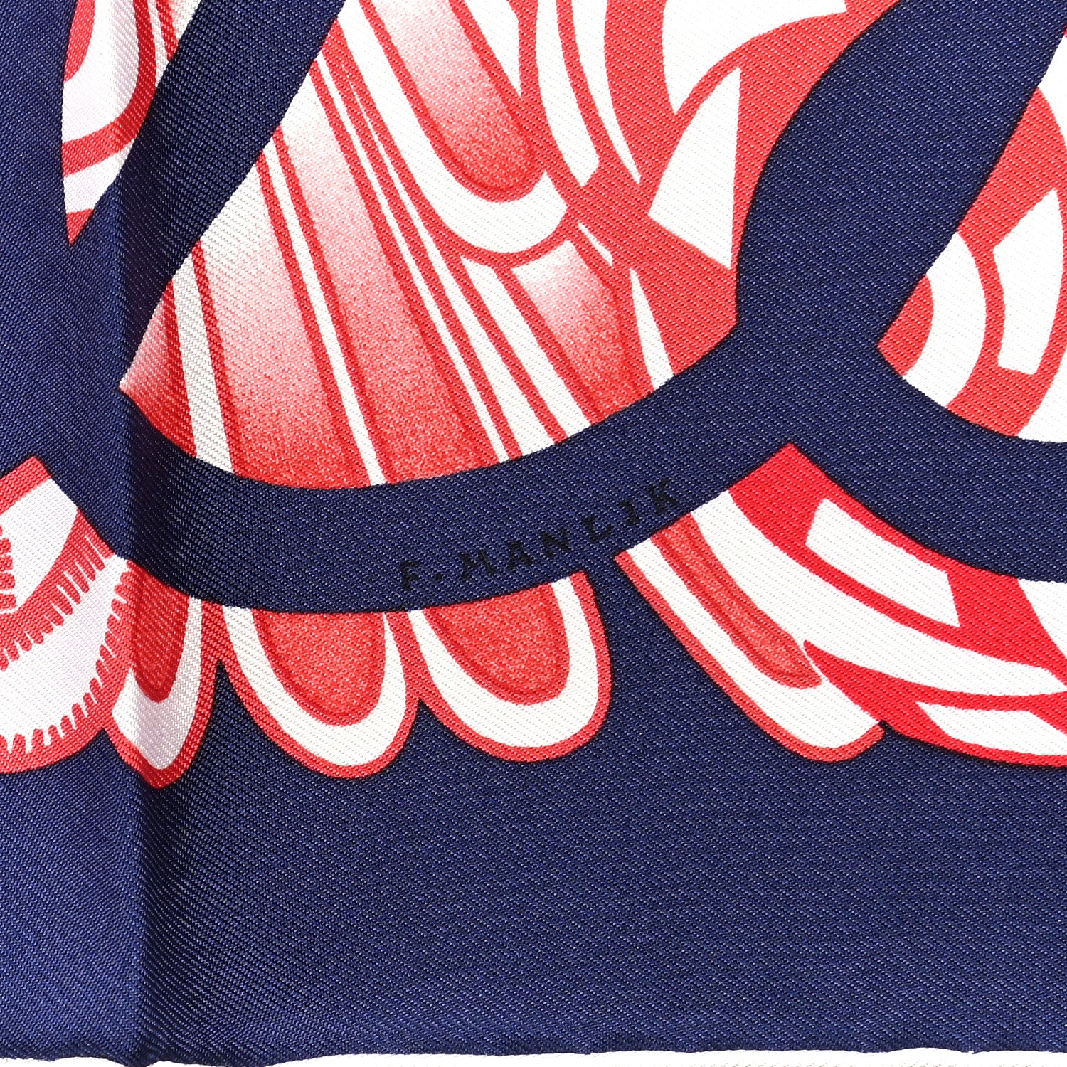 Hermes Silk Reverie Solitaire Scarf 90 Marine Rose Vif White 6 of 6