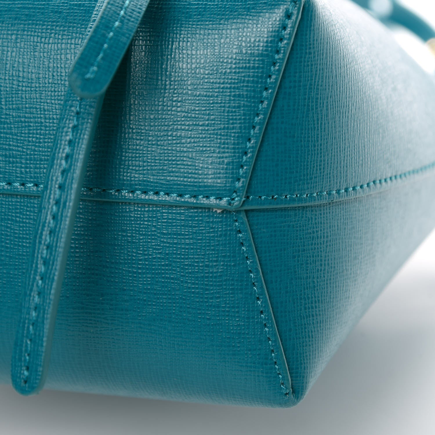 Mansur Gavriel Saffiano Mini Mini Bucket Bag Teal 11 of 12
