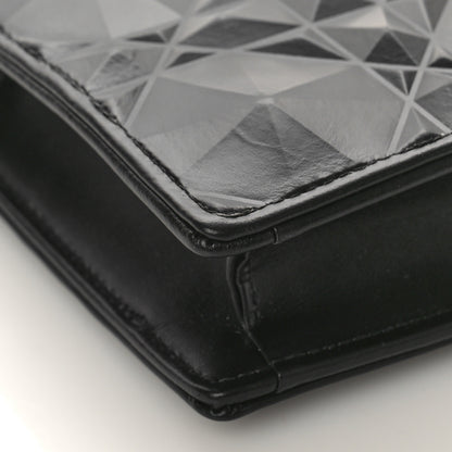 Christian Dior Calfskin Macrocannage Diamond Caro Zipped Pouch With Chain Black 7 of 8