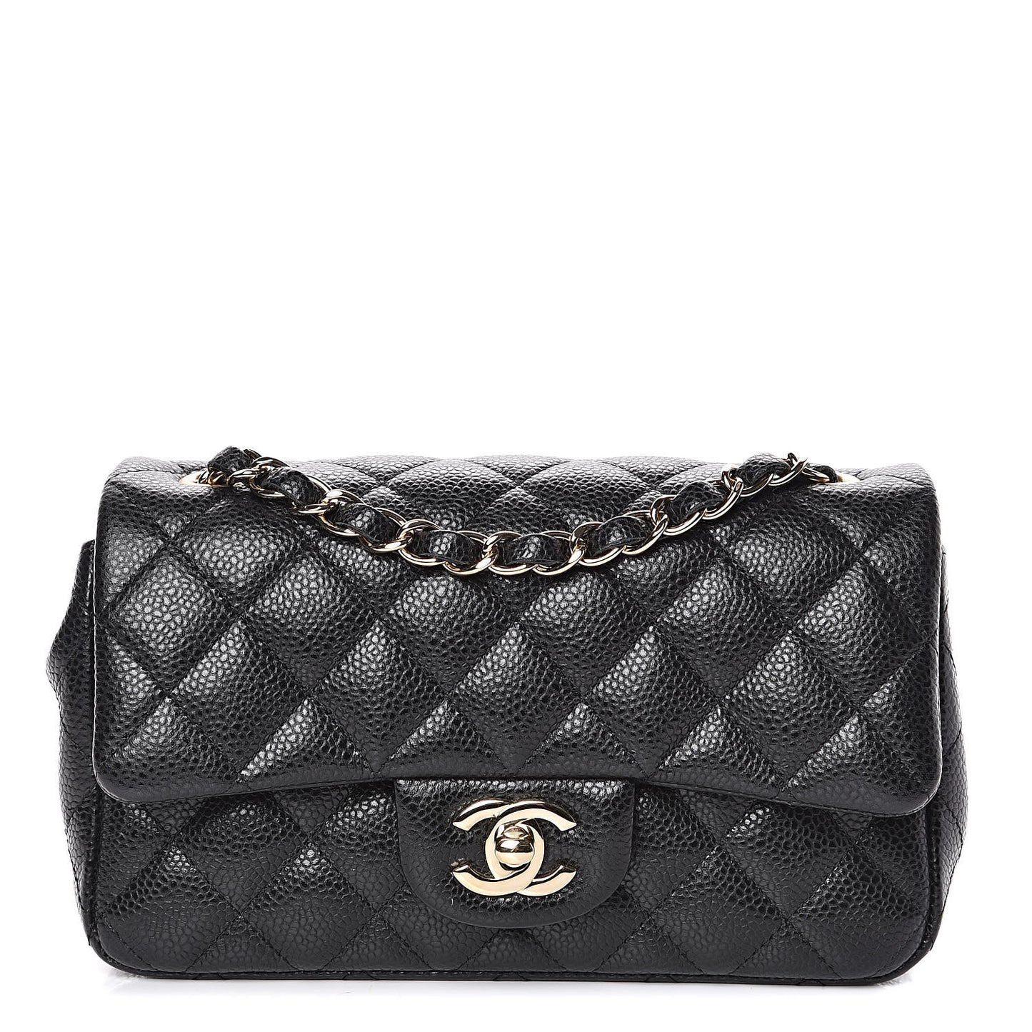 Caviar Quilted Mini Rectangular Flap Black