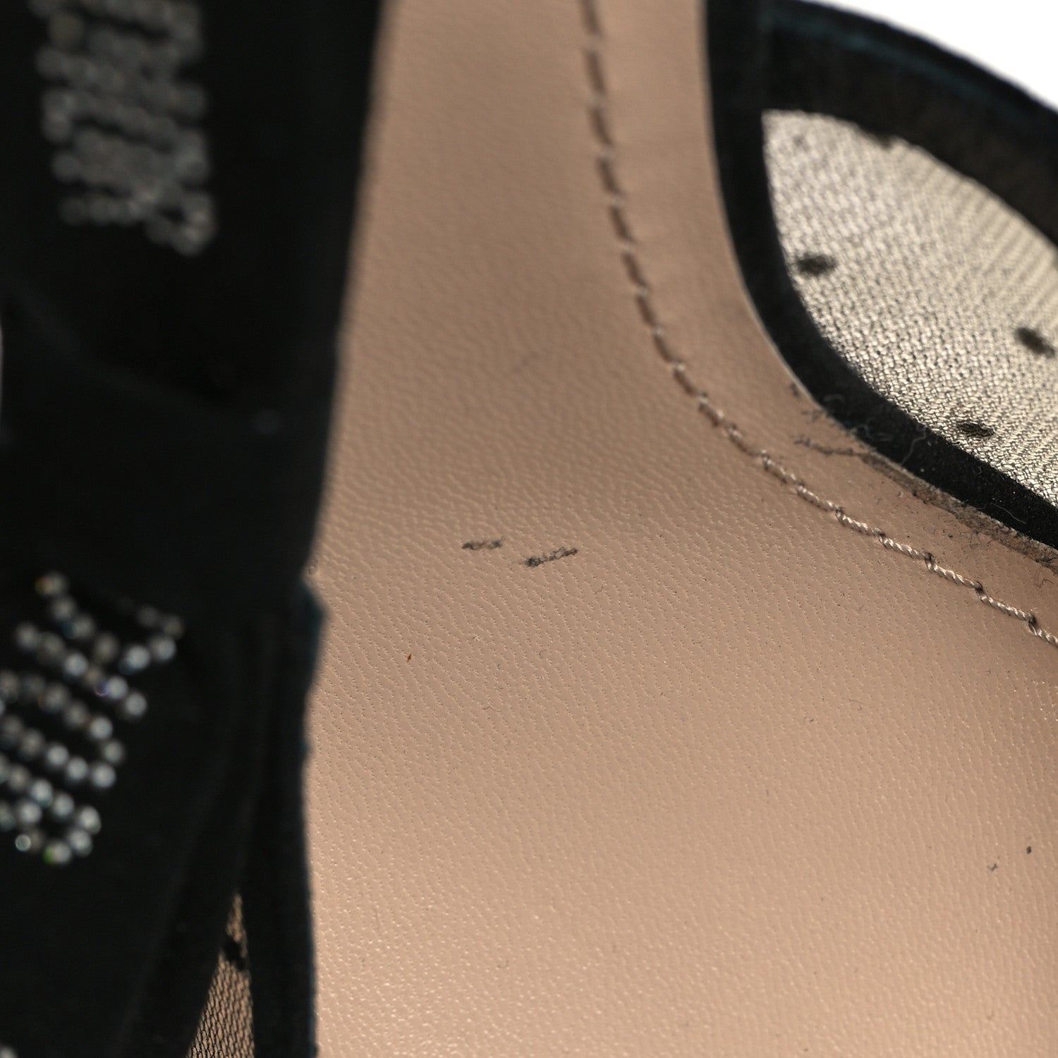 Christian Dior Mesh Plumetis Crystal Suede J'Adior Slingback 65mm Pumps 38.5 Nude Black 9 of 10