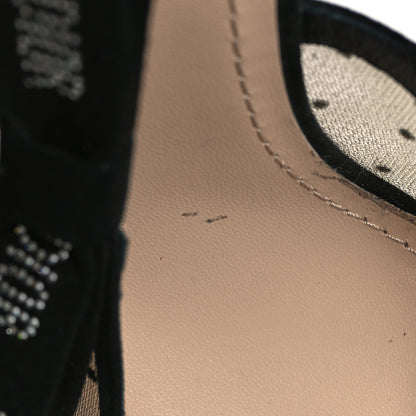 Christian Dior Mesh Plumetis Crystal Suede J'Adior Slingback 65mm Pumps 38.5 Nude Black 9 of 10