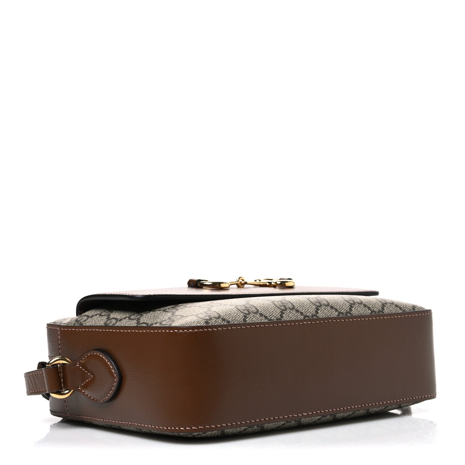 Gucci GG Supreme Monogram Small Horsebit 1955 Shoulder Bag Beige Brown Sugar 3 of 9