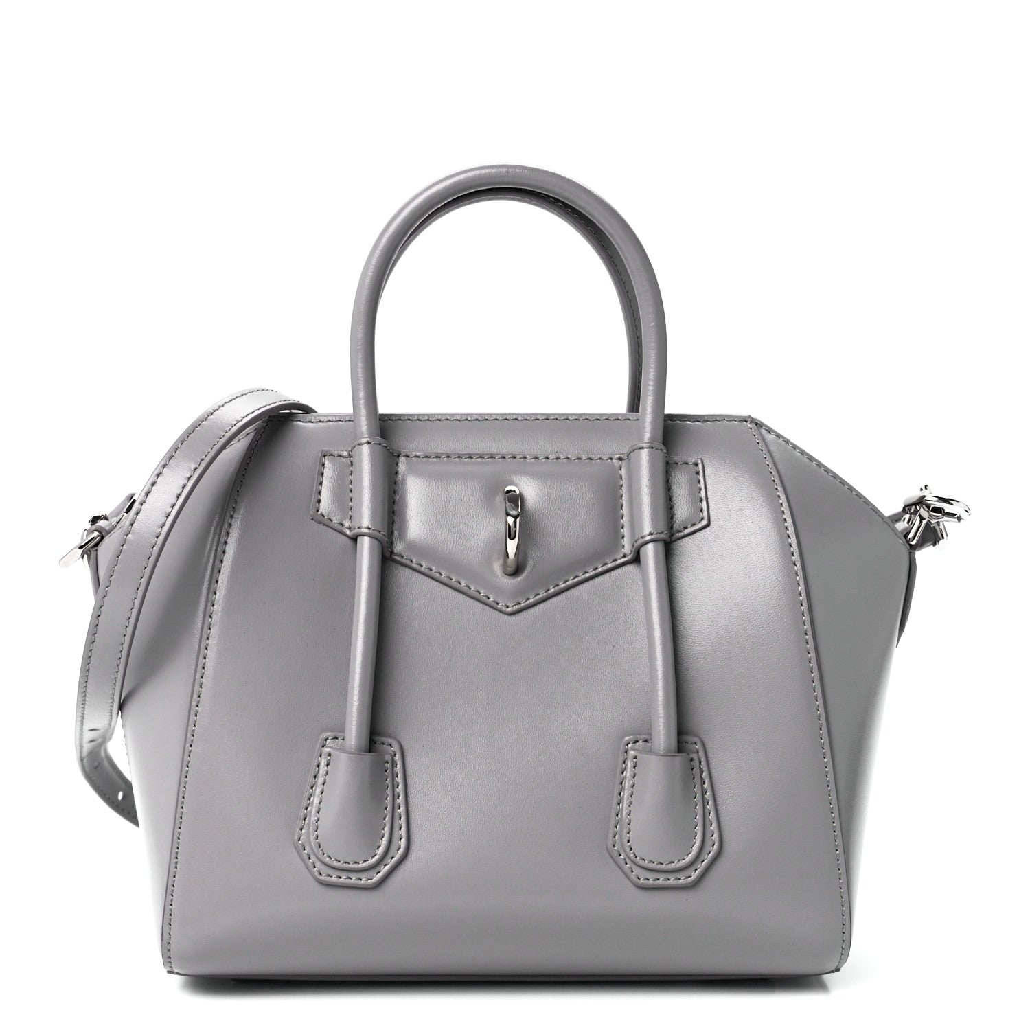 Givenchy Box Calfskin Mini Lock Antigona Shoulder Bag Cloud Grey 1 of 12