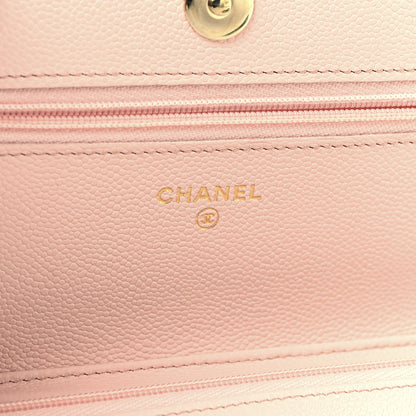 Chanel Caviar Quilted Wallet on Chain WOC Light Pink 6 of 11