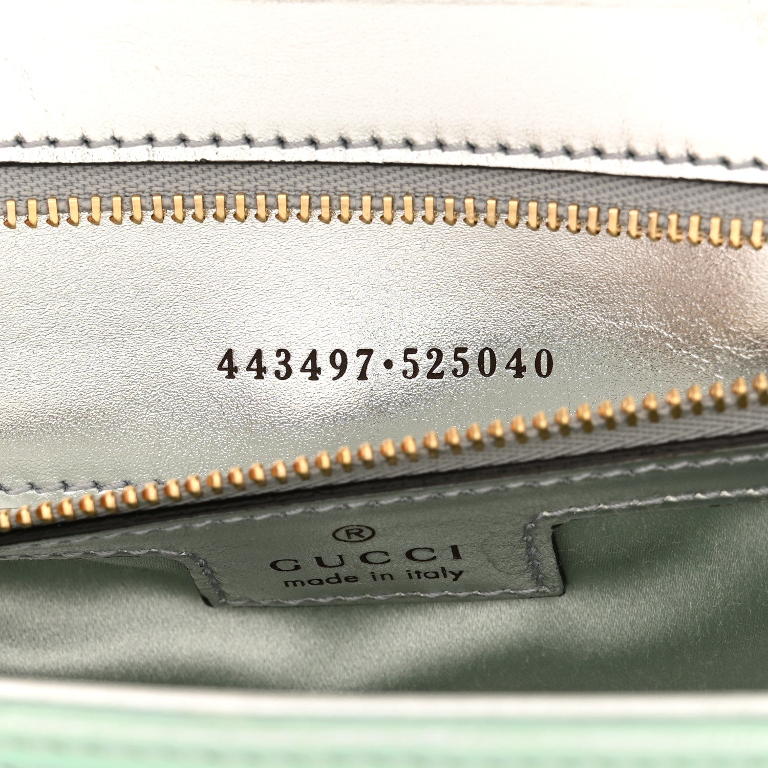 Gucci Iridescent Nappa Chevron Matelasse Small GG Marmont Shoulder Bag Iridescent Salvy Green 6 of 10