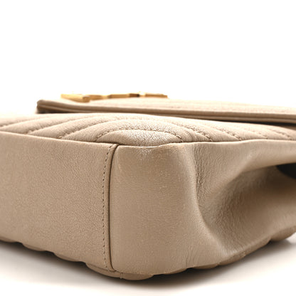 Saint Laurent Sheepskin Matelasse Chevron Monogram Medium College Bag Dark Beige 10 of 11