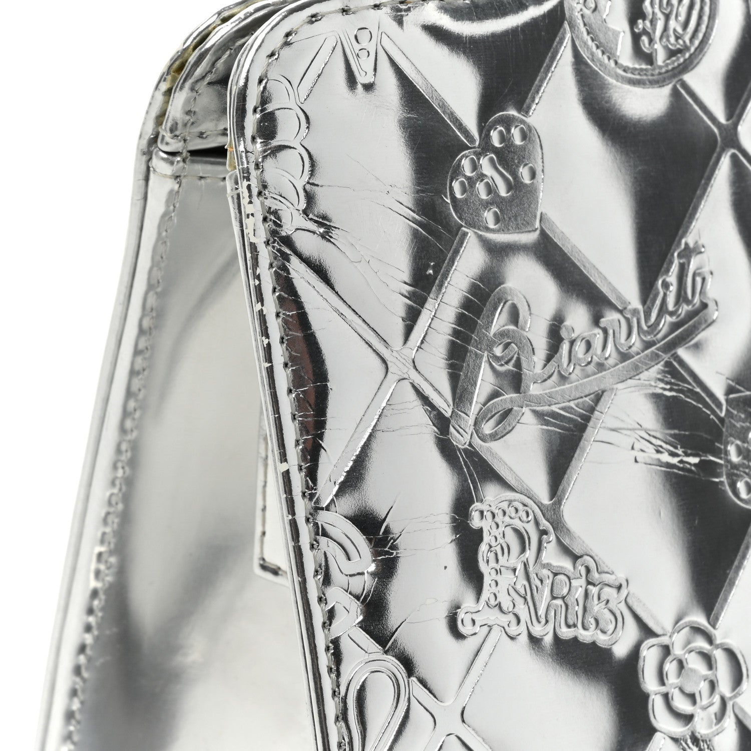 Chanel Metallic Patent Calfskin Lucky Symbols Pochette Silver 17 of 19