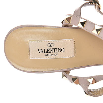 Valentino Garavani Patent Rockstud Ankle Strap Low Heel Pumps 39 Poudre 6 of 9
