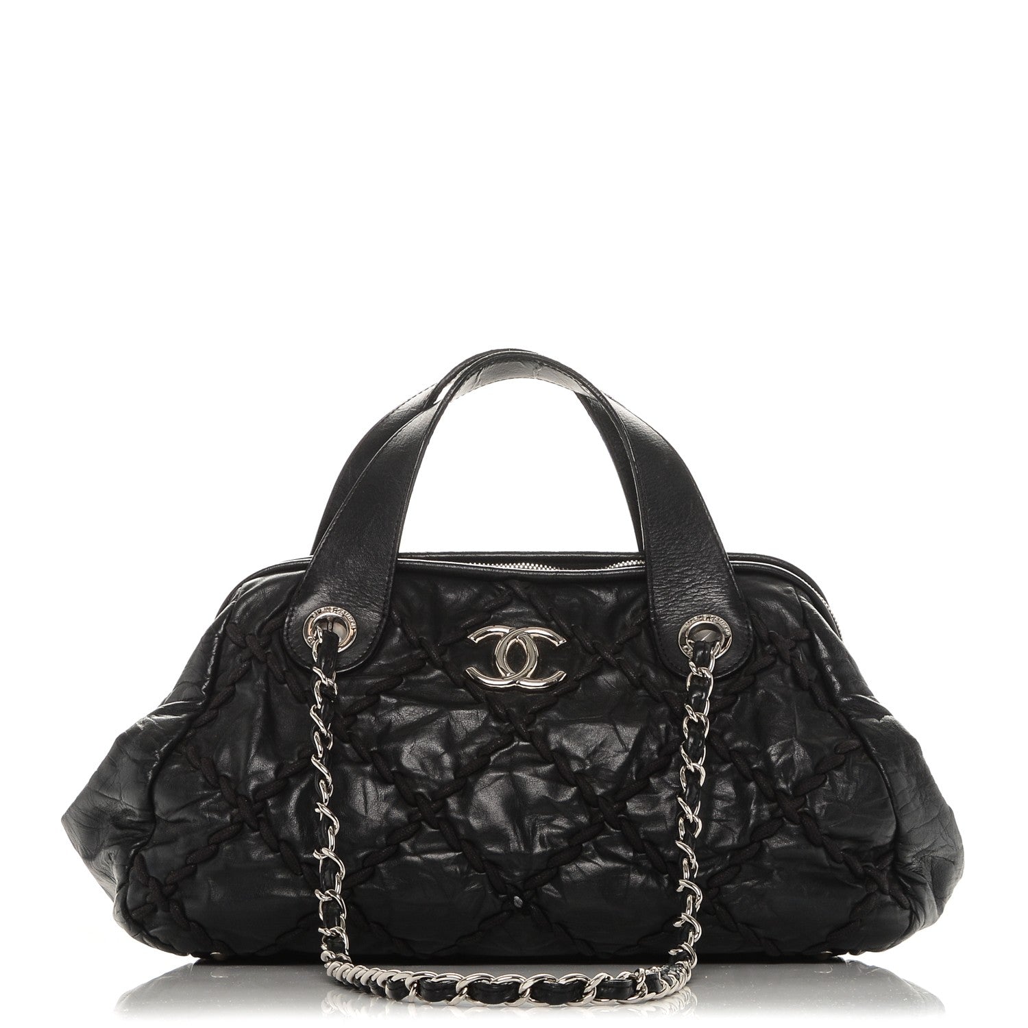 Chanel Calfskin Ultra Stitch Bowler Black 1 of 11