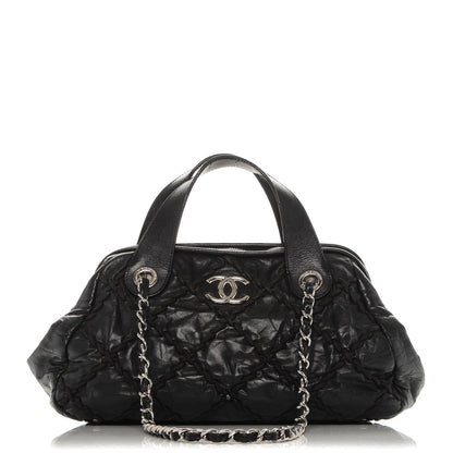 Chanel Calfskin Ultra Stitch Bowler Black 1 of 11