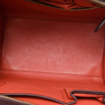 Celine Satin Calfskin Mini Tri-Color Luggage Blood 5 of 13