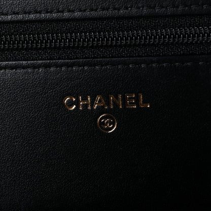 Chanel Caviar Quilted CC Filigree Wallet On Chain WOC Black 7 of 8