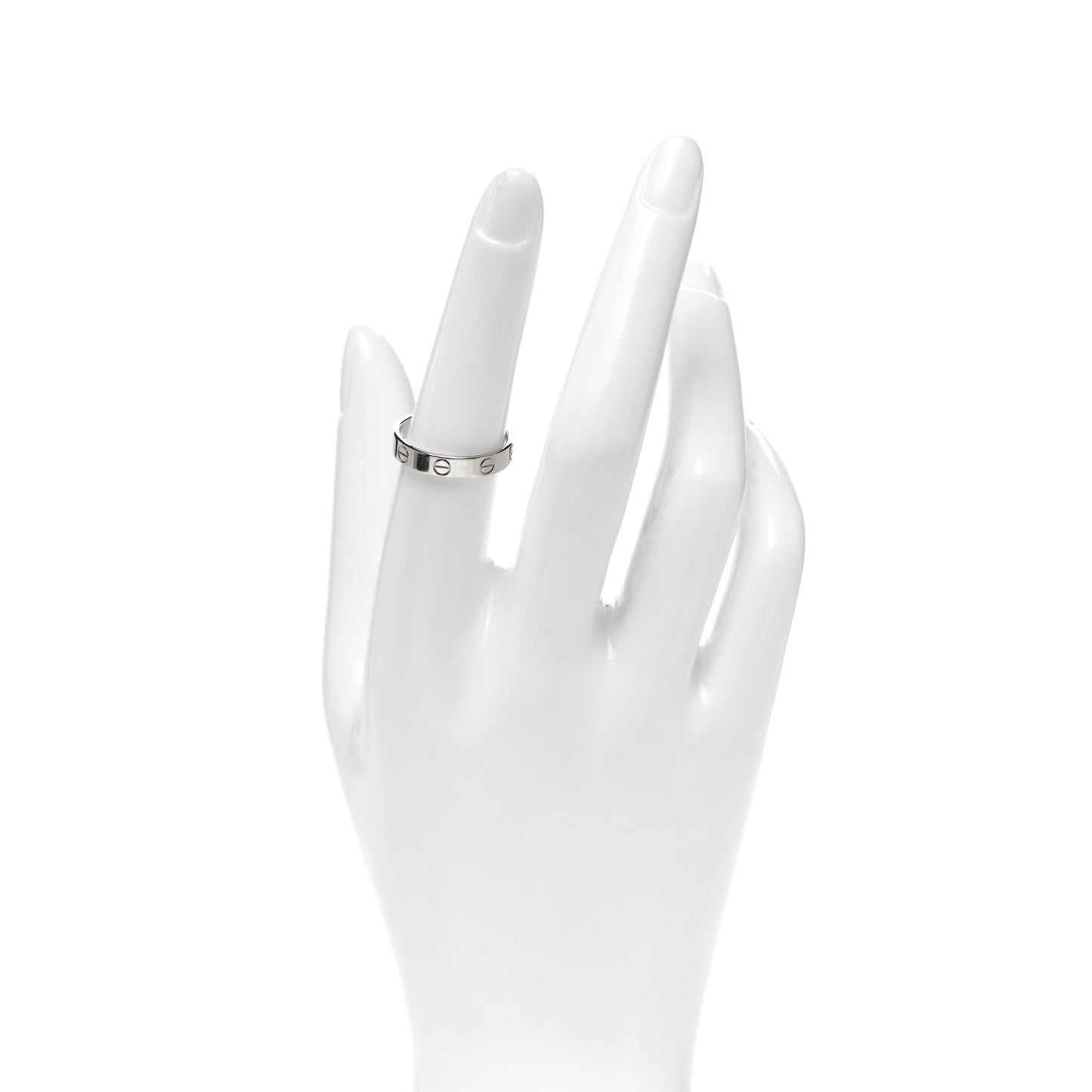18K White Gold 3.5mm LOVE Wedding Band Ring 54 6.75
