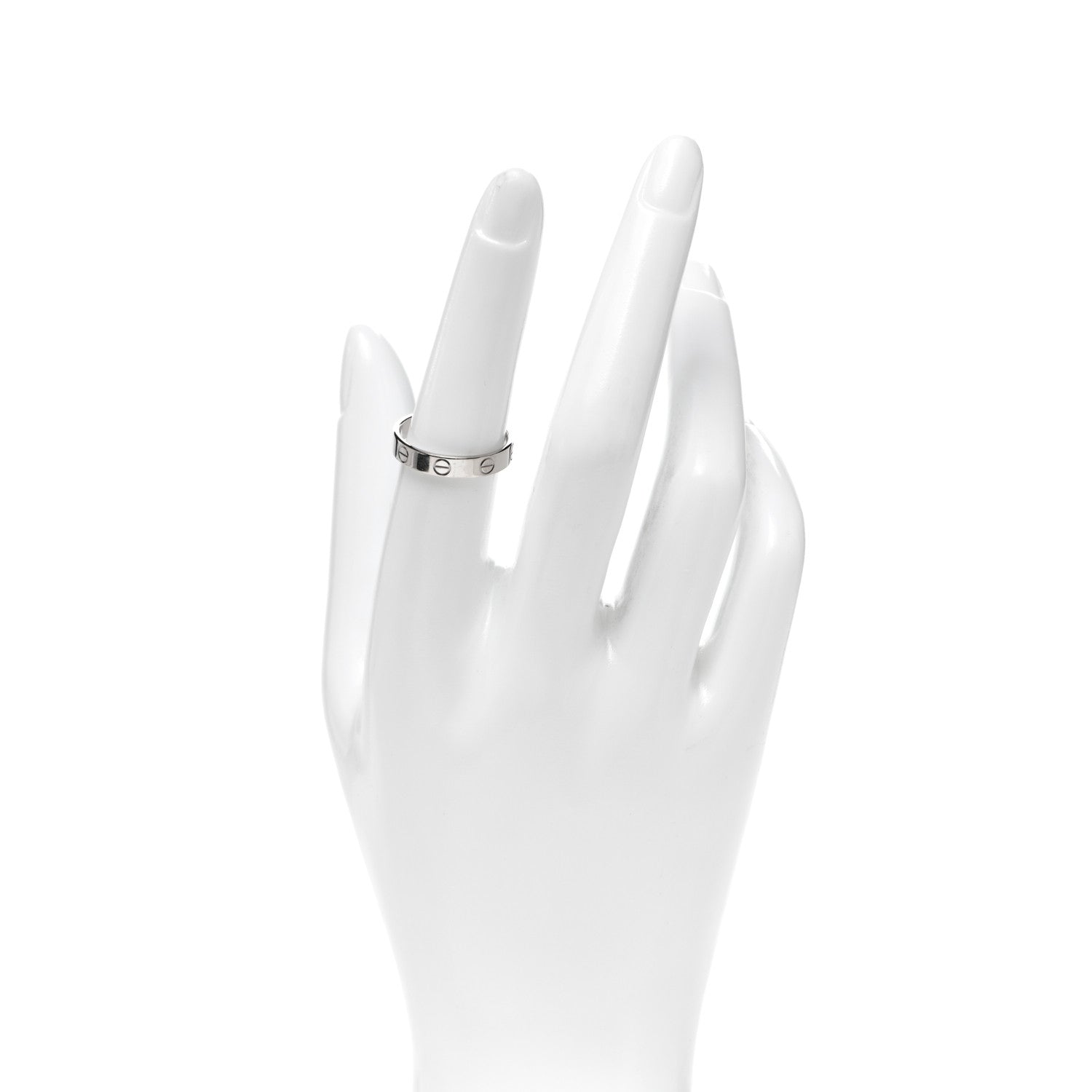 Cartier 18K White Gold 3.5mm LOVE Wedding Band Ring 54 6.75 2 of 6