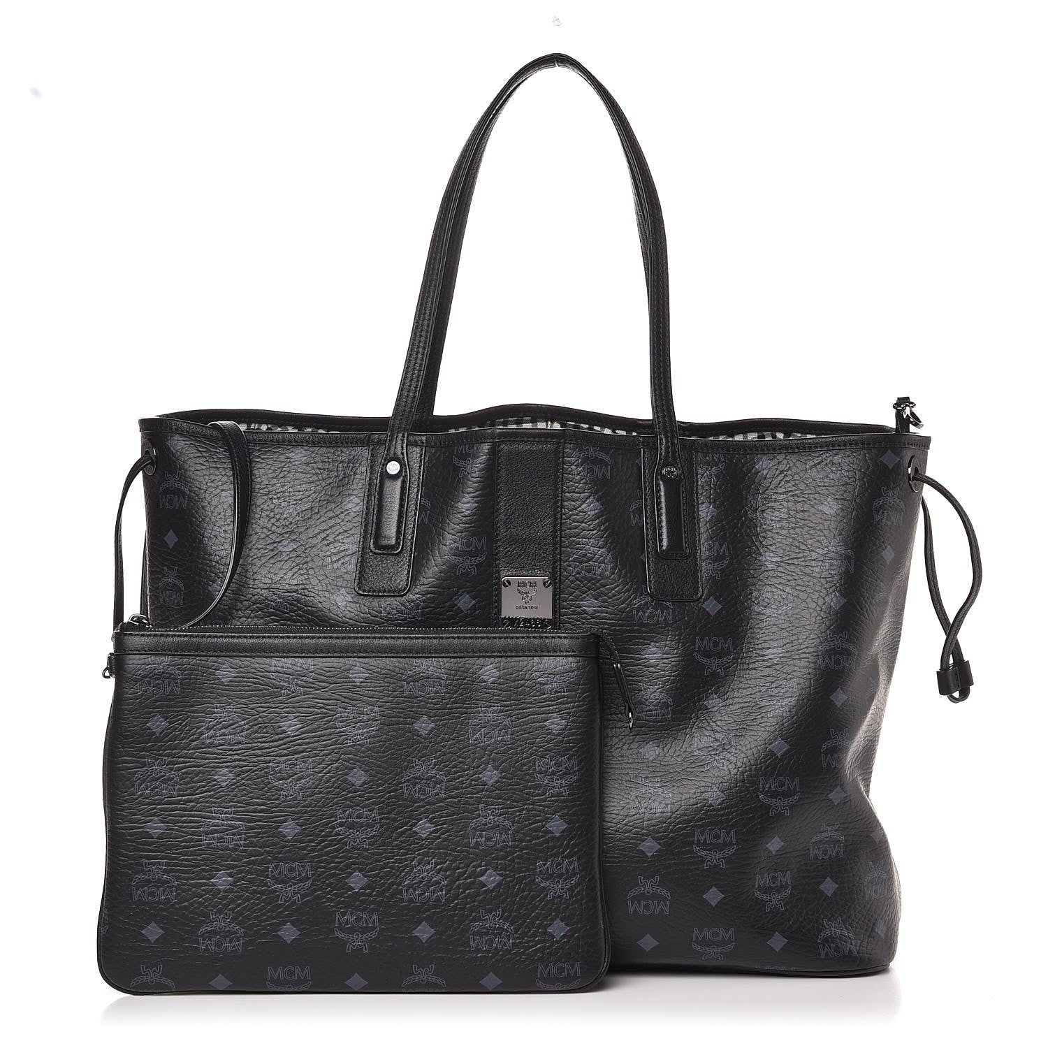 MCM Visetos Large Liz Reversible Shopper Tote Black 1 of 9