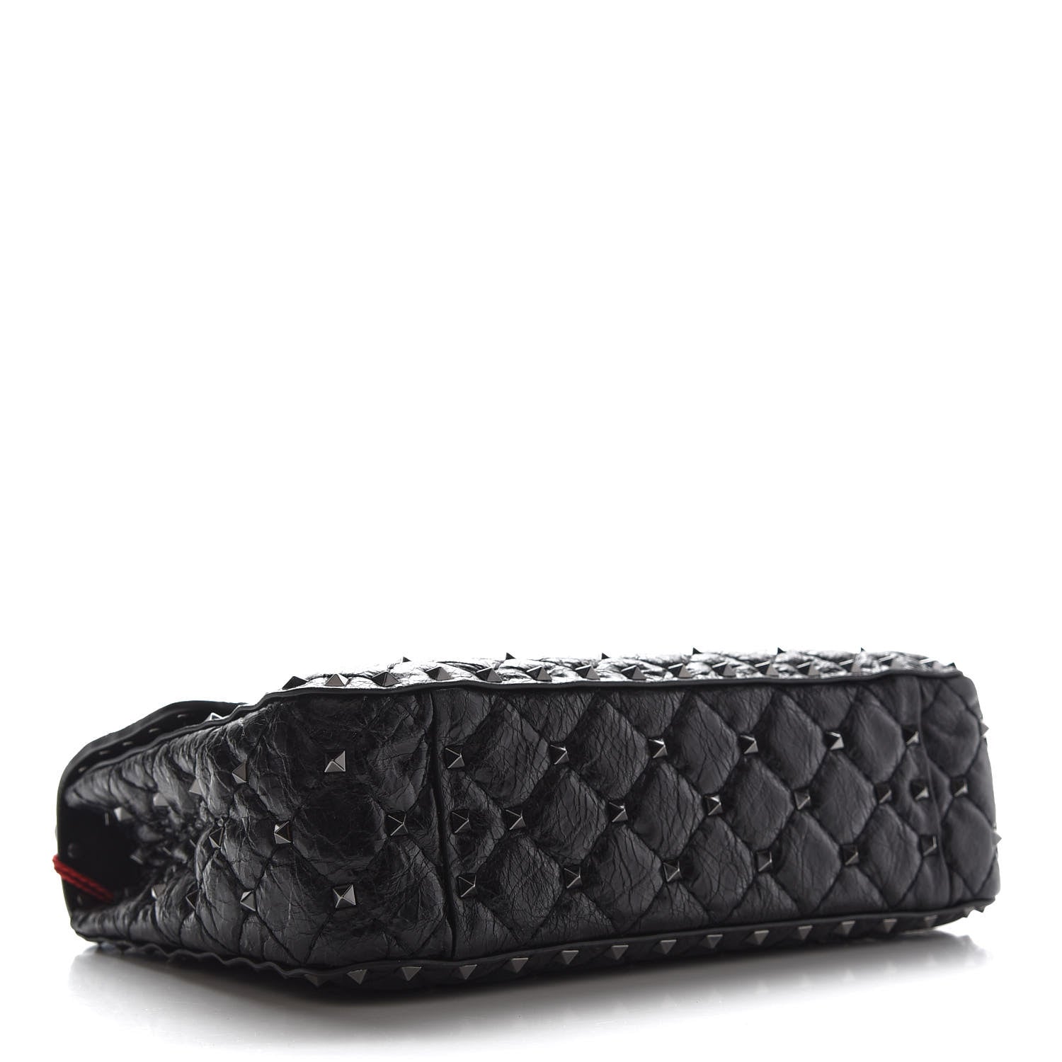 Valentino Garavani Craquele Nappa Medium Rockstud Spike Shoulder Bag Black 4 of 9