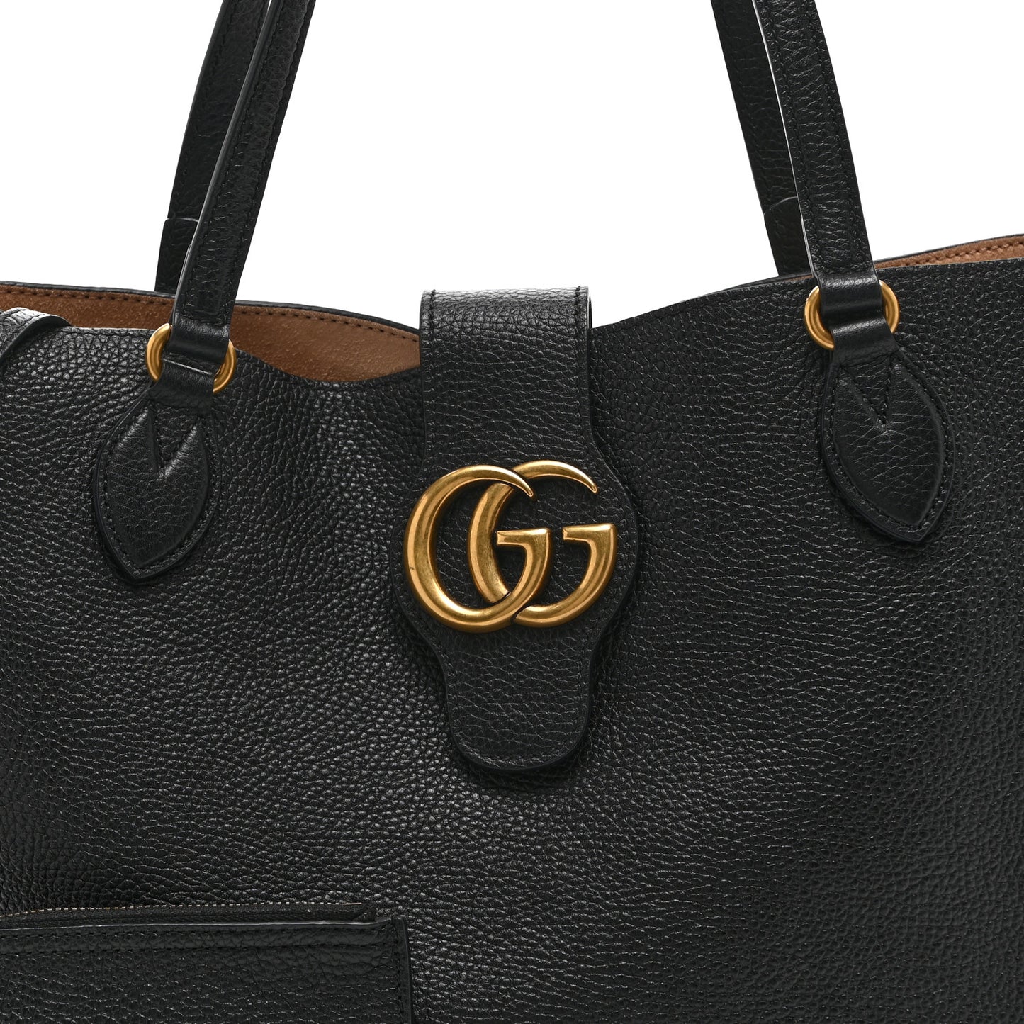 Grained Calfskin Small Dahlia Tote Black