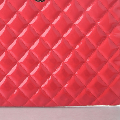 Chanel Patent Calfskin Quilted Valentine Hearts Medium O Cosmetic Case Dark Pink 5 of 8