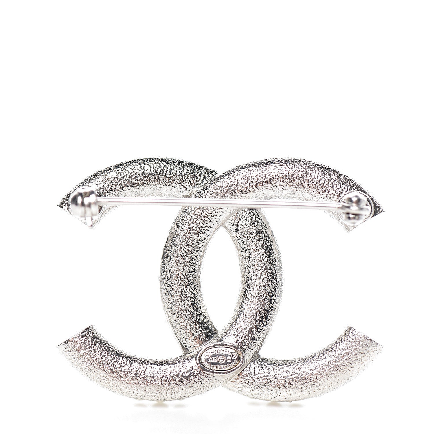 Chanel Pearl Crystal CC Brooch Silver 2 of 3
