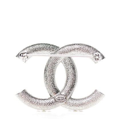 Chanel Pearl Crystal CC Brooch Silver 2 of 3
