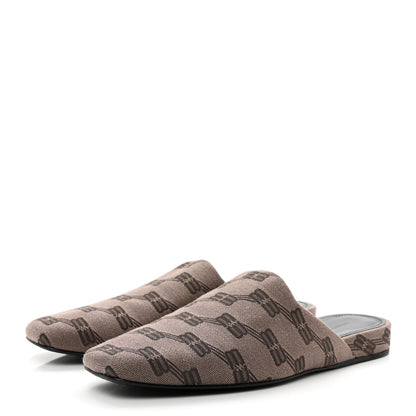 Balenciaga Jacquard BB Monogram Cosy Mules 37 Dark Mink Grey Dark Brown 3 of 9