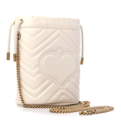 Gucci Calfskin Matelasse Mini GG Marmont 2.0 Bucket Bag White 2 of 4