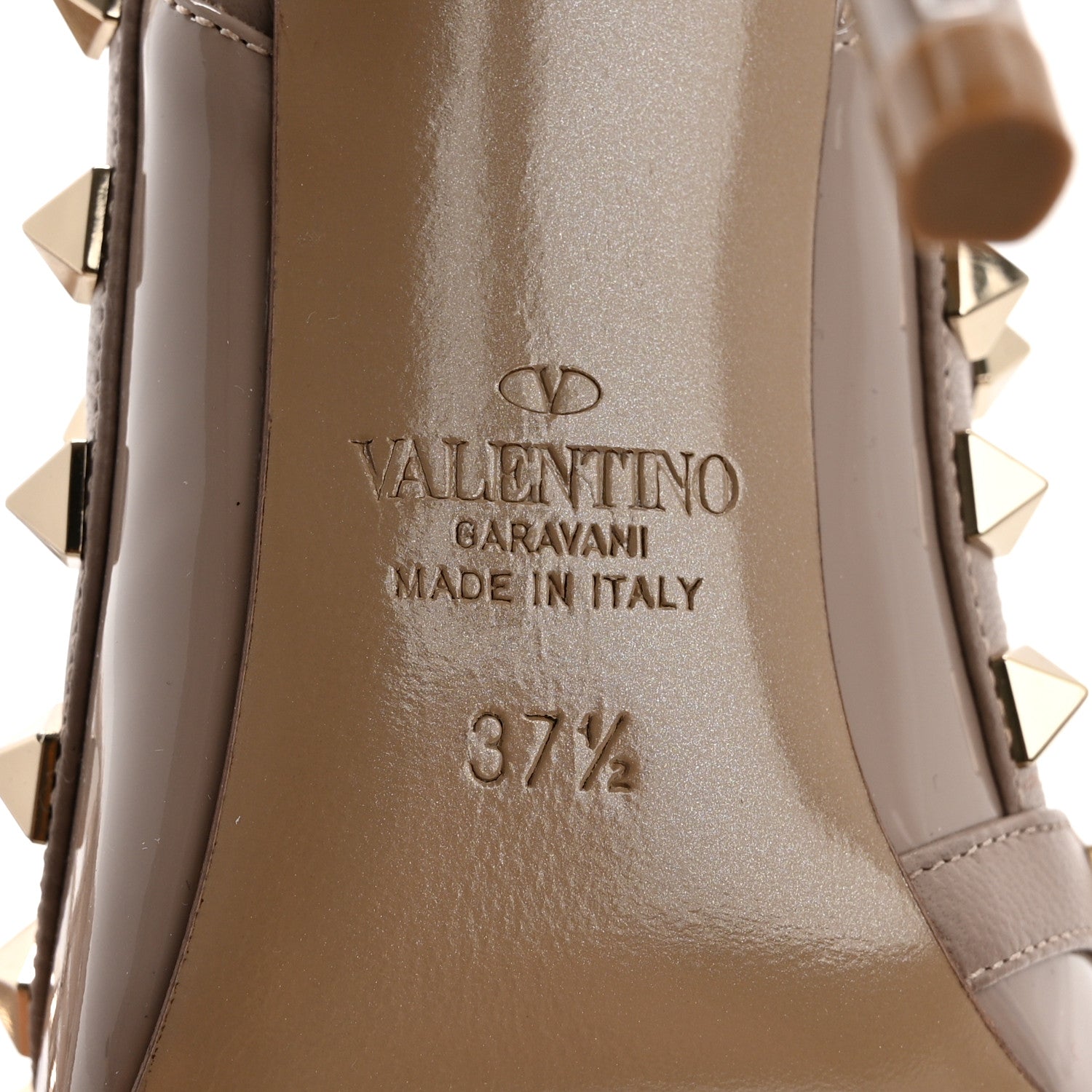 Valentino Garavani Patent Nappa Rockstud Ankle Strap 100mm Pumps 37.5 Poudre 6 of 11