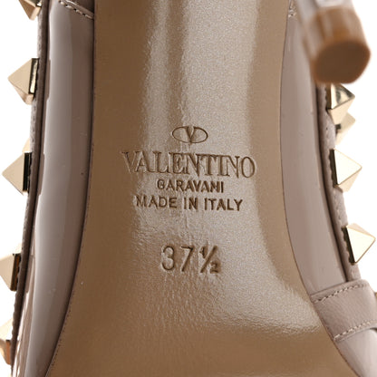 Valentino Garavani Patent Nappa Rockstud Ankle Strap 100mm Pumps 37.5 Poudre 6 of 11