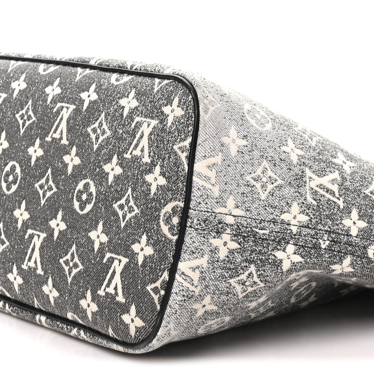 Louis Vuitton Denim Monogram Jacquard Neverfull MM Grey 10 of 11