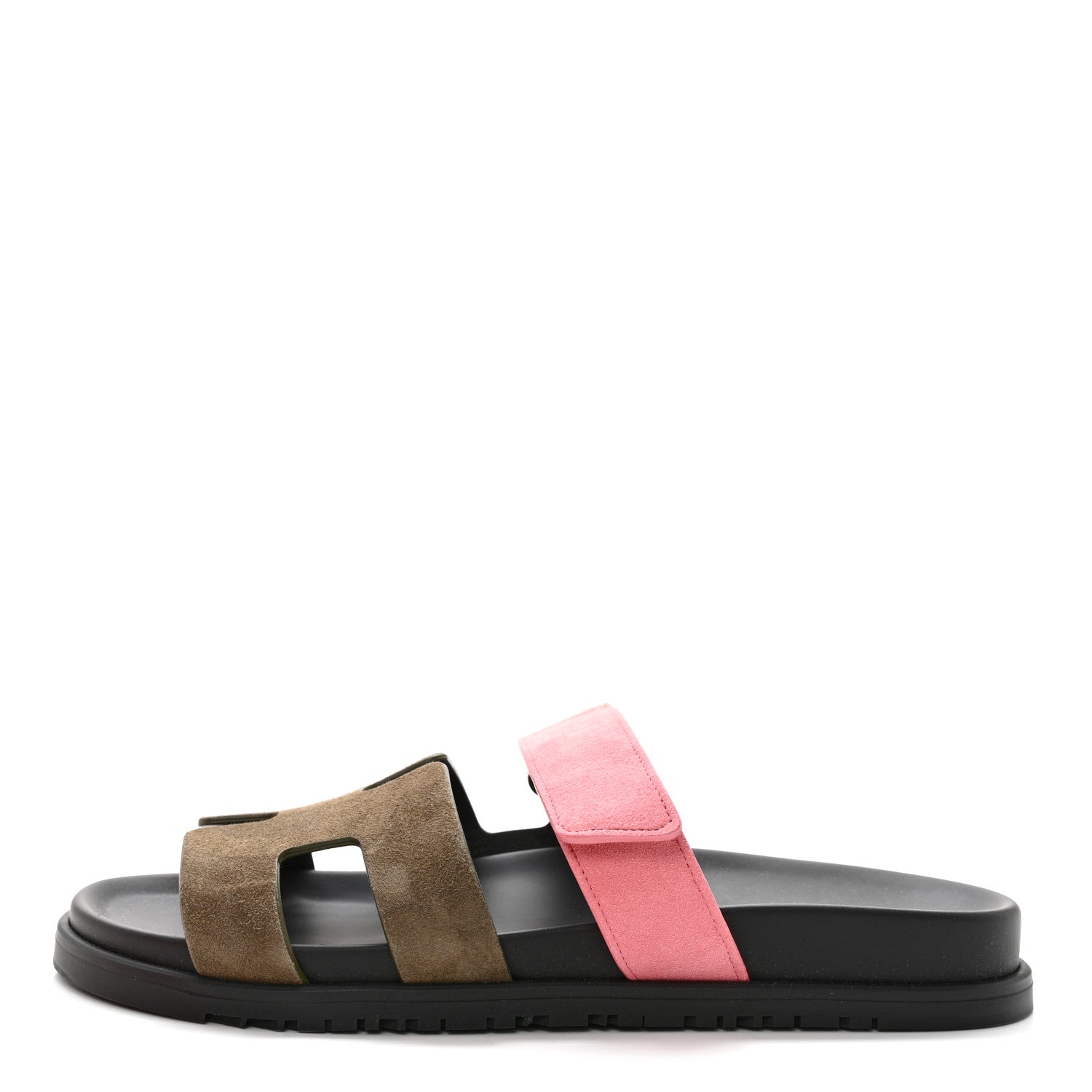 Hermes Suede Goatskin Womens Chypre Sandals 41 Toundra Rose Du Desert 1 of 8