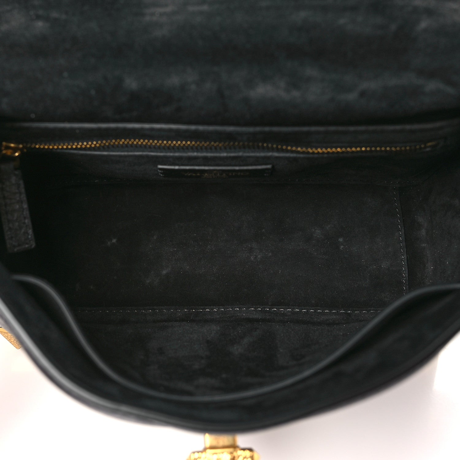 Valentino Garavani Grained Calfskin Medium Roman Stud Shoulder Bag Black 5 of 9