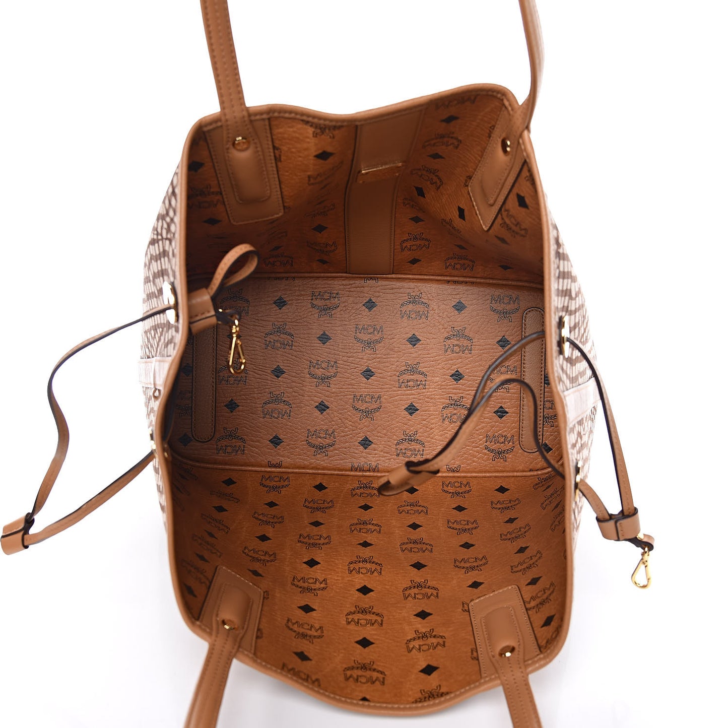 Visetos Medium Liz Reversible Shopper Tote Cognac