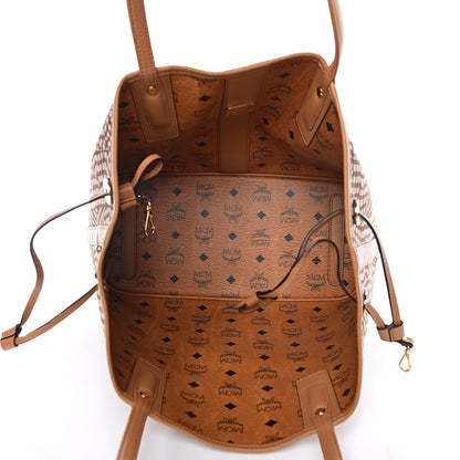 MCM Visetos Medium Liz Reversible Shopper Tote Cognac 10 of 16