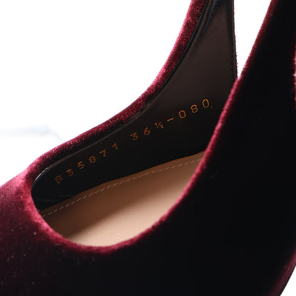 Gucci Velvet Crystal Nappa Charlotte Slingback Pumps 36.5 New Vineyard 10 of 11