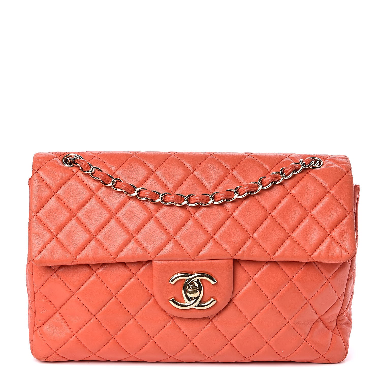 Chanel Lambskin Quilted XL Maxi Single Flap Red 1 of 16