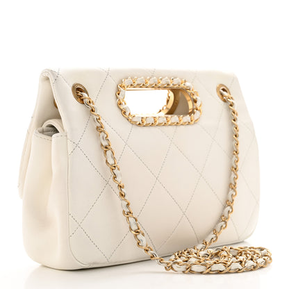 Chanel Lambskin A Real Catch Flap Bag White 3 of 32