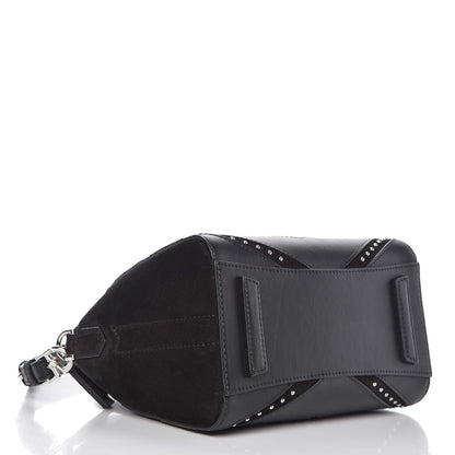 Givenchy Calfskin Suede Mini Studded Chevron Antigona Black 4 of 8