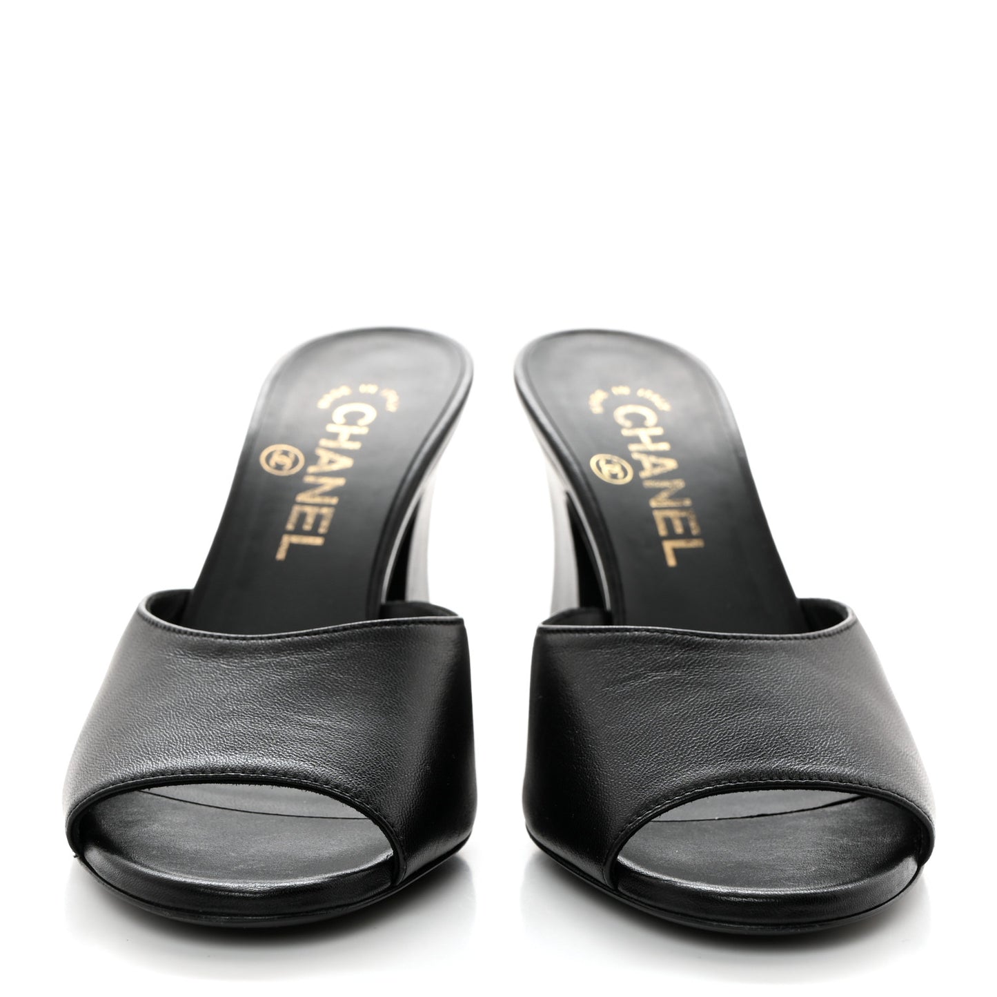 Lambskin CC Chain Mules 36.5 Black