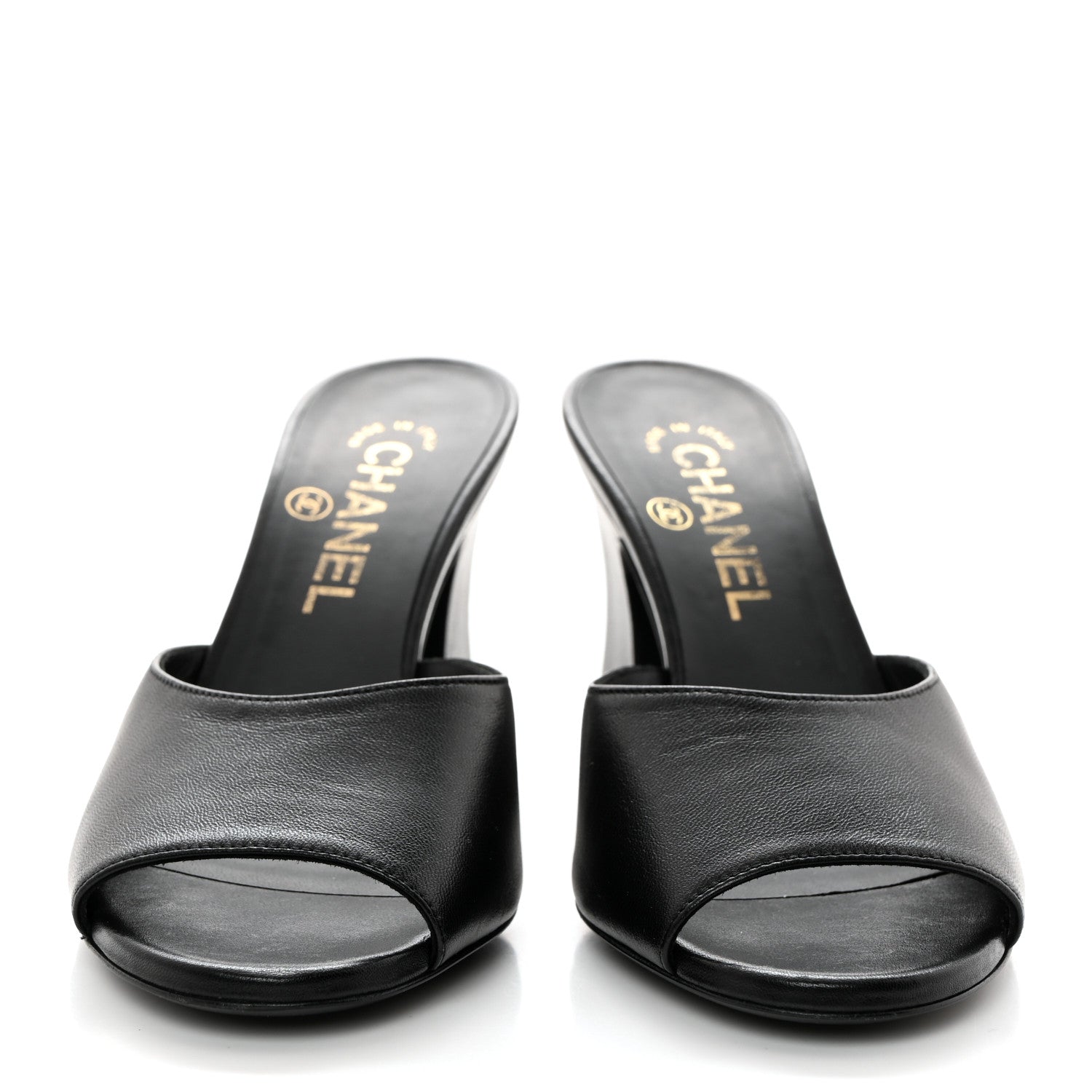 Chanel Lambskin CC Chain Mules 36.5 Black 2 of 8