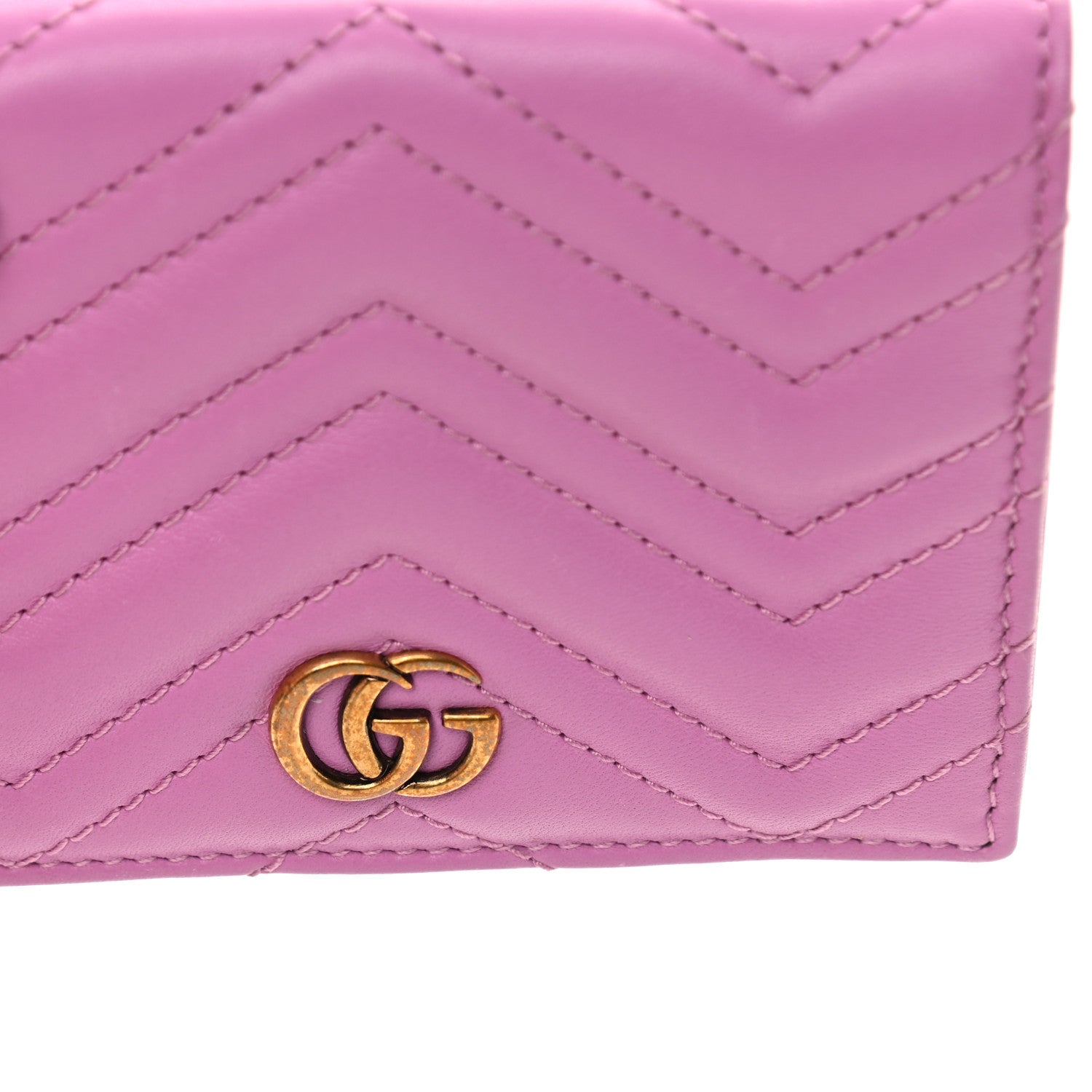 Gucci Calfskin Matelasse GG Marmont Card Case Candy Mousse 11 of 11