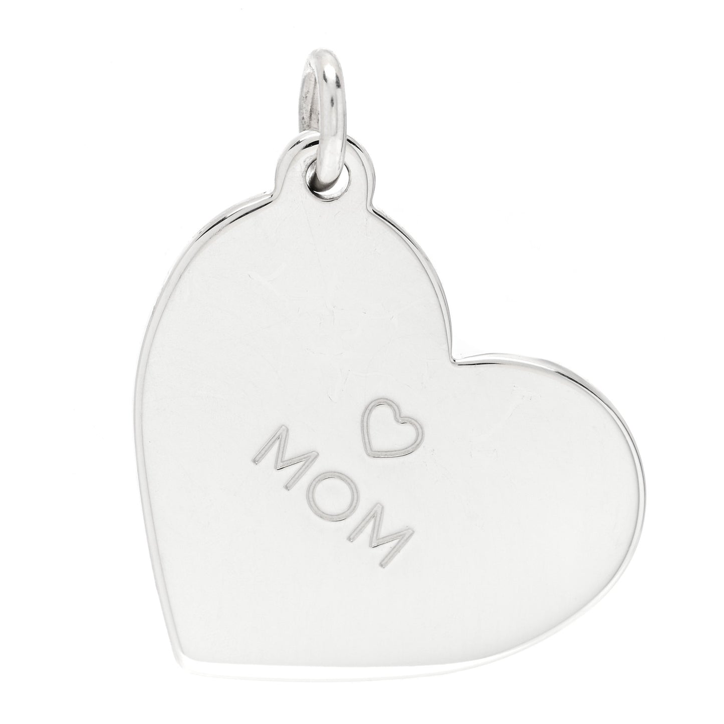 Sterling Silver Mom Heart Charm