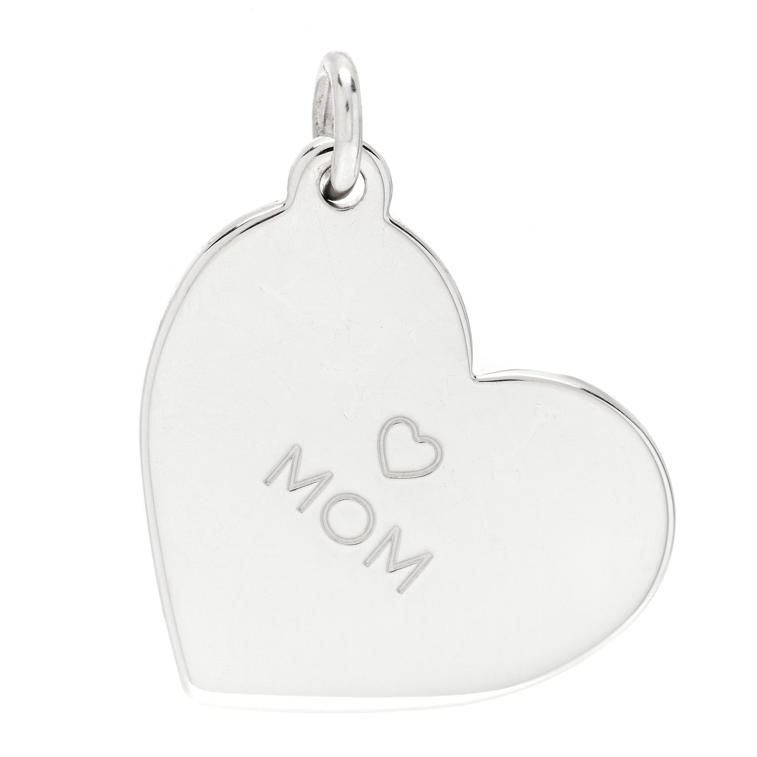 Tiffany Sterling Silver Mom Heart Charm 1 of 4