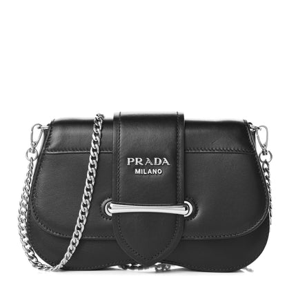Prada City Calfskin Sidonie Convertible Chain Bag Black 1 of 10